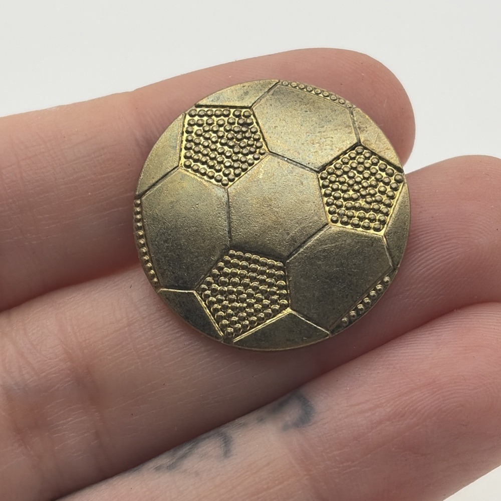 Soccer Ball Gold Tone Football Sports Game Lapel Hat Pin